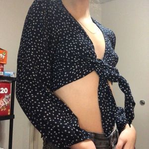 Abercrombie and Fitch tie up floral top